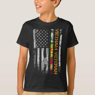 Camiseta Vietnã Vintage Flag Memorial Patriótico