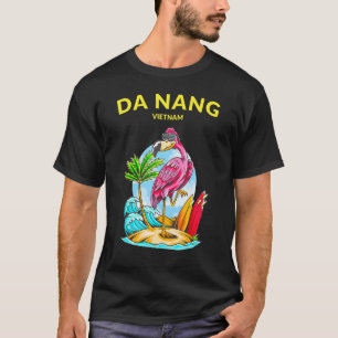 Camiseta Vietnam Da Nang Beach Flamingo Ocean Wave Surfboar