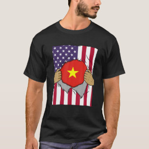 Camiseta Vietnam Flag Dentro Me Home Orgulho Vietnamita Ame