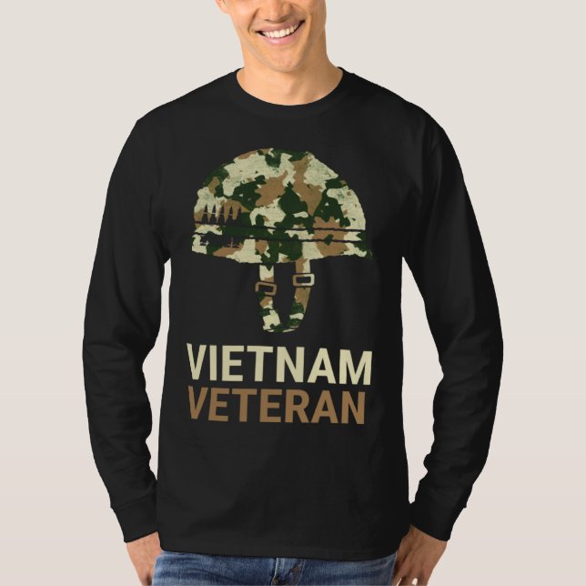 Camiseta Vietnam Veteran Camo Helmet (Frente)