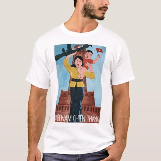 Camiseta VIETNAME GANHA! Propaganda da Guerra do Vietnã da  (Frente)