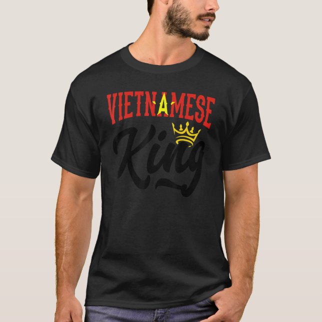 Camiseta Vietnamese King Vietnam Vietnamese Vietnam Flag (Frente)