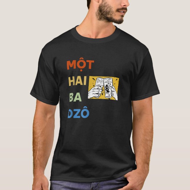 Camiseta Vietnamita Vieta Vietnamita Mot Hai Ba Dzo Um Dois (Frente)