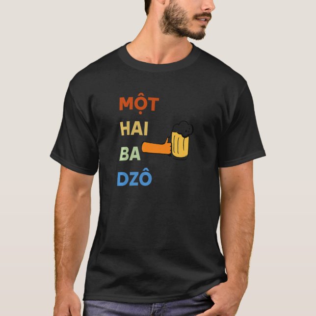 Camiseta Vietnamita Vieta Vietnamita Mot Hai Ba Dzo Um Dois (Frente)