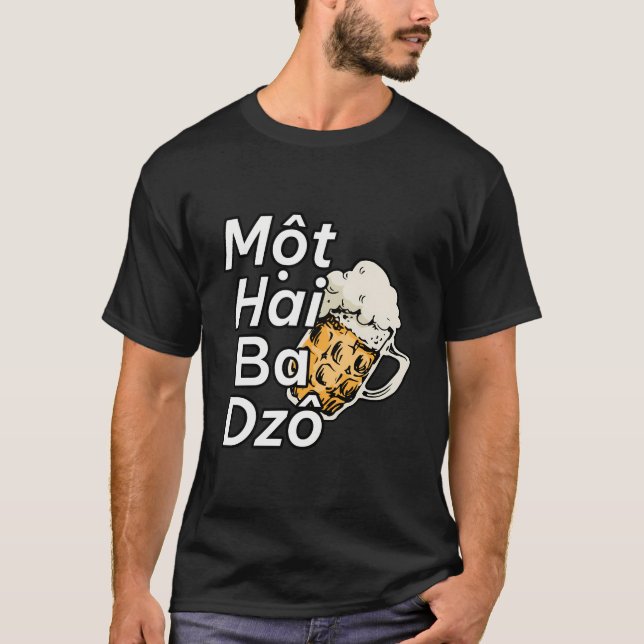 Camiseta Vietnamita Vieta Vietnamita Mot Hai Ba Dzo Um Dois (Frente)