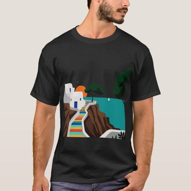 Camiseta View of a Greek island boy (Frente)