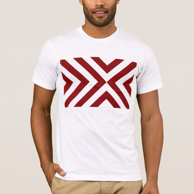 Camiseta Vigas vermelhas e brancas (Frente)