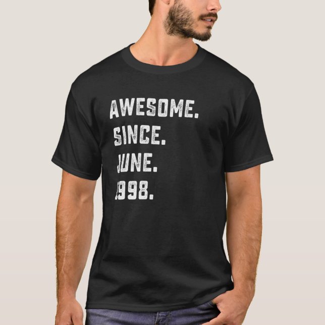 Camiseta Vigésimo Quarto Aniversário Desde Junho De 1998 24 (Frente)