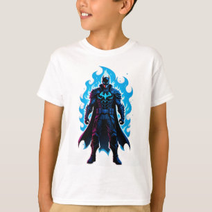 Camiseta Vigilante Chama Azul - Cavaleiro da Noite Neon