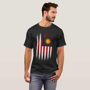 CAMISETA VIGNETE DO PAVILHÃO DE PATRIOT BRANCO E AZUL VERME