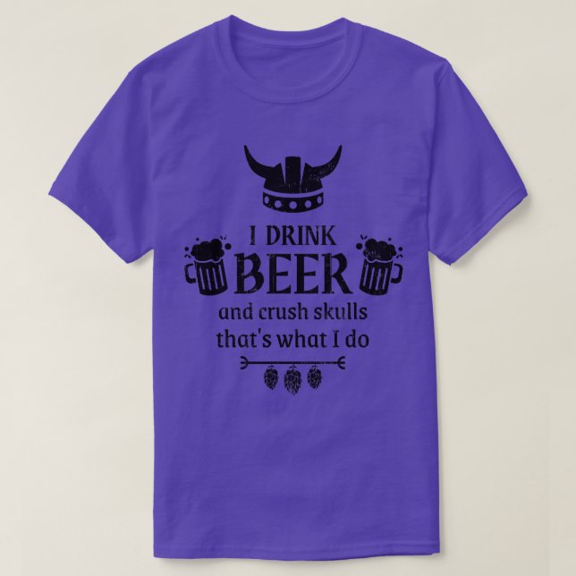 Camiseta Viking Beer Drinker Engraçado Dizendo (Frente do Design)