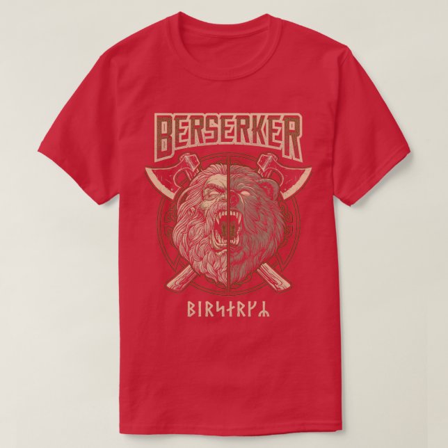 Camiseta Viking Berserker Norse Pagan Bear Warrior (Frente do Design)