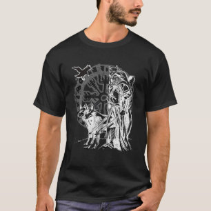 Camiseta Viking Berserker Vintage Celta Runa Corvo Lobo Mo