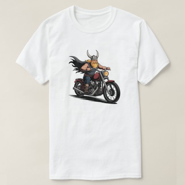 Camiseta Viking Biker Motorcycle Rider Cool Graphic (Frente do Design)