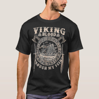 Camiseta Viking Blood corre através das minhas veias
