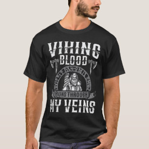 Camiseta Viking Blood Corre Através Das Minhas Veias Indepe