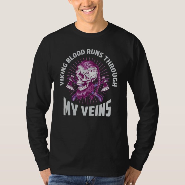 Camiseta Viking Blood Runs Through My Veins Norse Odin (Frente)