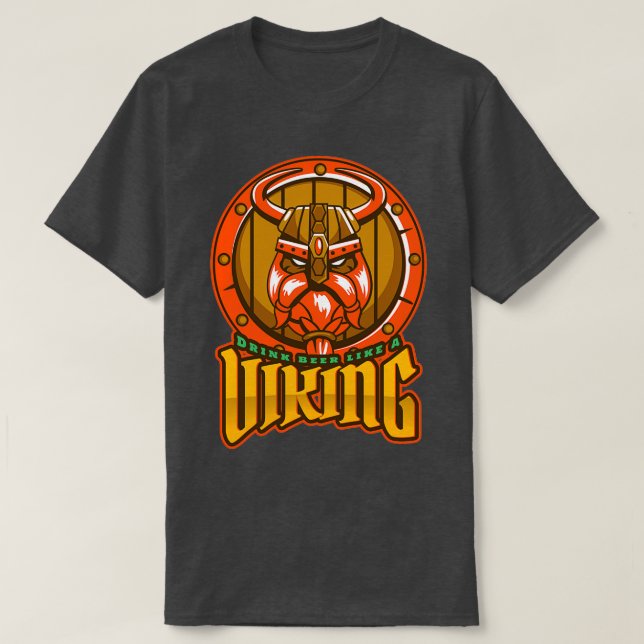 Camiseta Viking cerveja como um viking (Frente do Design)
