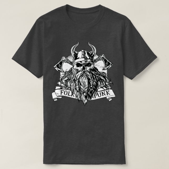 Camiseta Viking com barba 2 (Frente do Design)