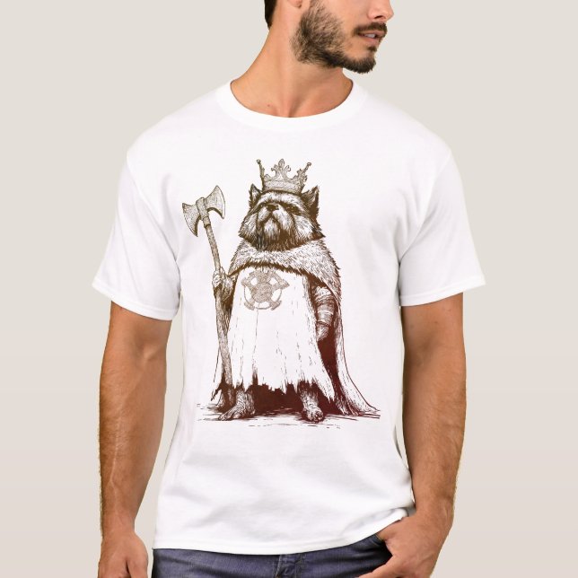 Camiseta Viking Dog King - Norse Animal Warrior Crown AX (Frente)
