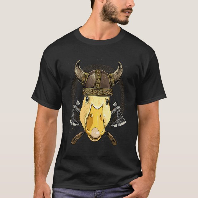 Camiseta Viking Duck Renaissance Medieval Norse Pagan Valha (Frente)