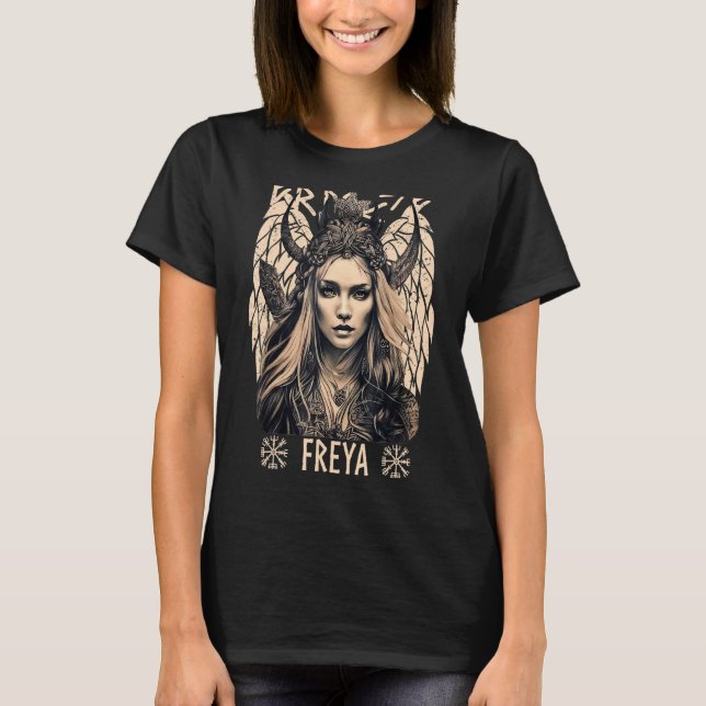 Camiseta Viking Goddess Freya Shieldmaiden Celtic Mythology (Frente)