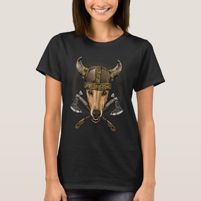 Camiseta Viking Greyhound Renaissance Norse Pagan Valhalla (Frente)