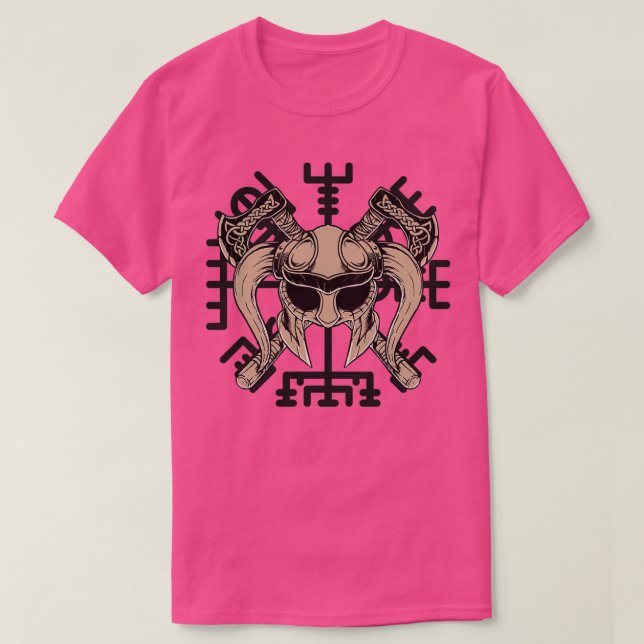 Camiseta Viking helmet e futhark Classic TSirt (Frente do Design)
