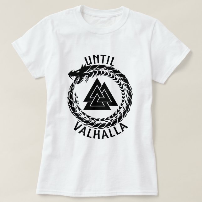 Camiseta Viking Jormungandr Até Valhalla (Frente do Design)