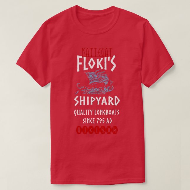 Camiseta Viking Kattegat Flokix27s estaleiro Funny Norse Qu (Frente do Design)