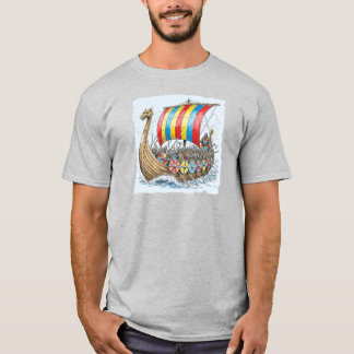 Camiseta Viking Longboat a cores