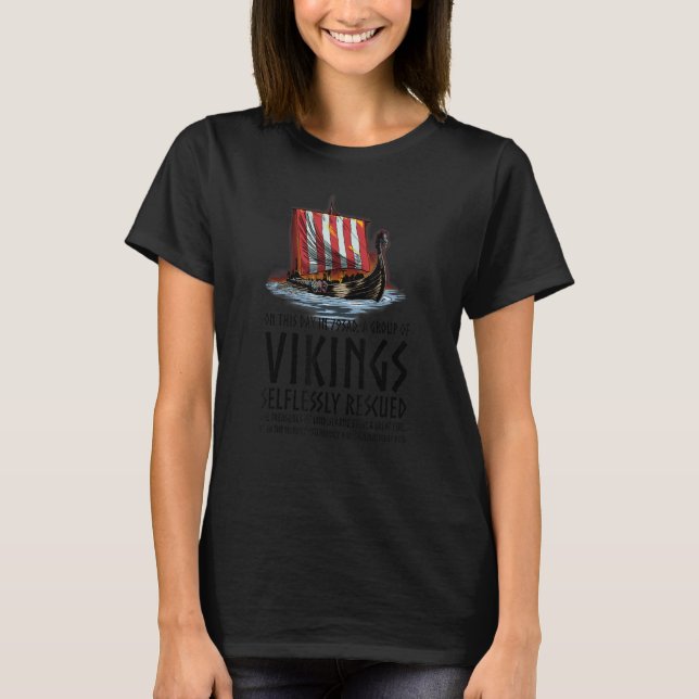 Camiseta Viking Longship Lindisfarne Medieval Norse Dele (Frente)