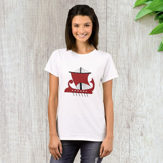 Camiseta Viking Longship Silhouette Drakkar Ship (Criador carregado)