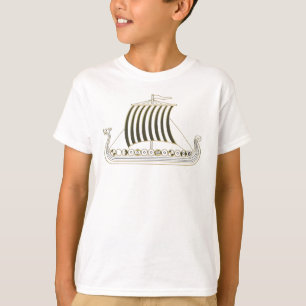 Camiseta Viking Metallic Gold Ship Tshirt