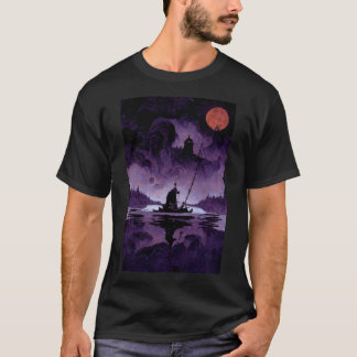 Camiseta viking na obra de arte original do lago fantasma
