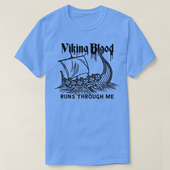 Camiseta Viking Navio Viking Viking Sangue (Frente do Design)