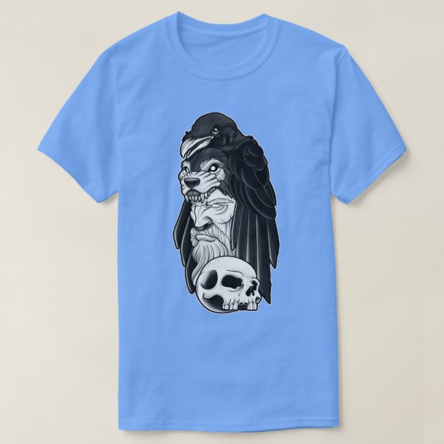 Camiseta Viking Norse Scandinavian Mythology God Valhalla R (Frente do Design)