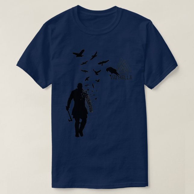 Camiseta Viking Ragnar Lodbrok Valhalla Odin Ravens  (Frente do Design)