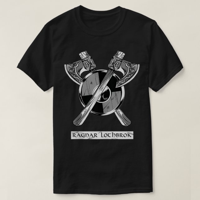 Camiseta Viking Ragnar Lothbrok Viking Aes Norse Hero Ae (Frente do Design)