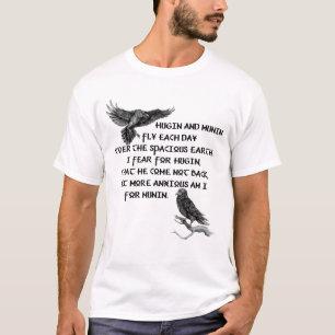 Camiseta Viking Raven Hugin And Munin