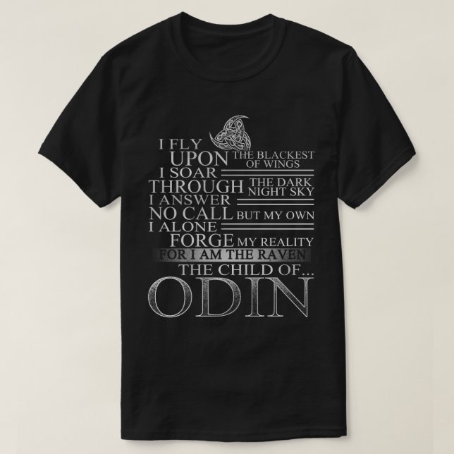Camiseta Viking Raven O Fio De Odin (Frente do Design)