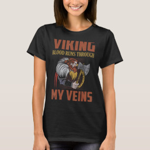 Camiseta Viking Sangue Atravessa Minhas Veias Odin Norse