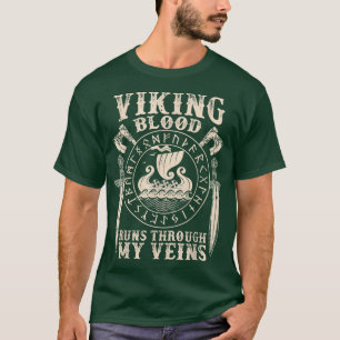 Camiseta Viking Sangue Atravessa Minhas Veias Viajando Navi