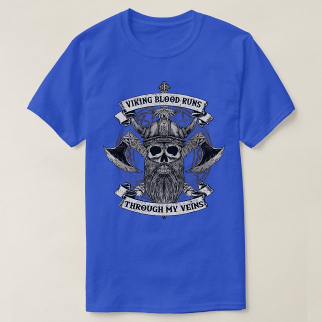 Camiseta Viking Sangue Corre Duro (Frente do Design)