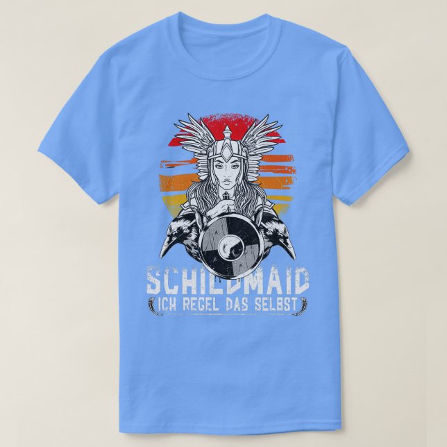 Camiseta Viking Shieldmaiden Vintage Raven (Frente do Design)