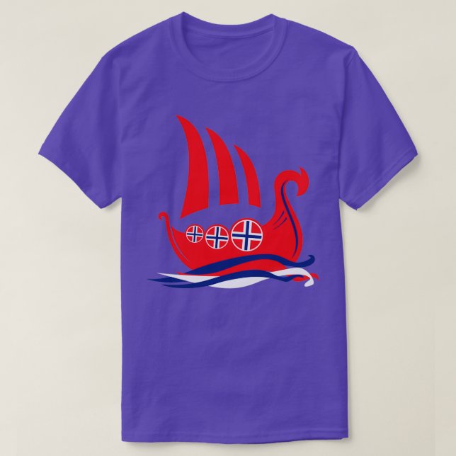 Camiseta Viking ship Norway (Frente do Design)