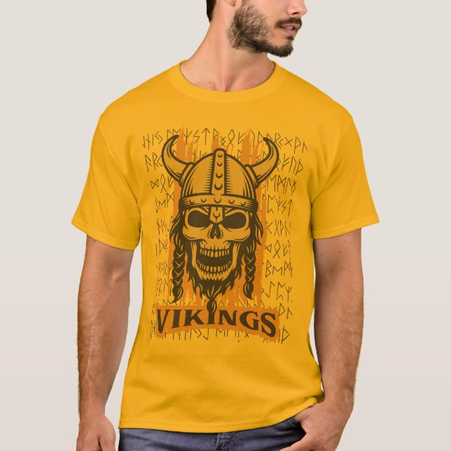Camiseta Viking Skeleton Orange (Frente)