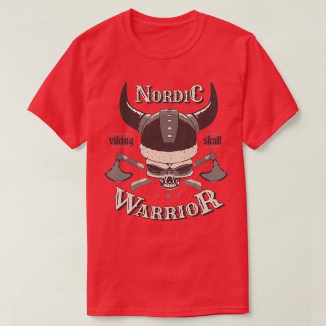 Camiseta Viking Skull Warrior (Frente do Design)