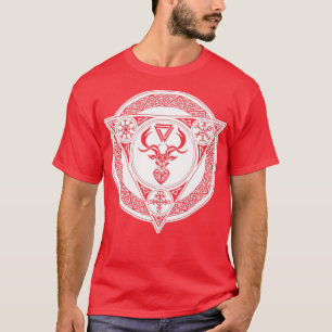 Camiseta Viking Stag Vegvisir Helm De Awe Valknut Norse Nem