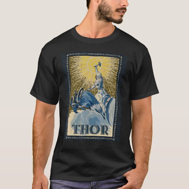 Camiseta Viking Thor Mjolnir Norse Mythology Pagan Deus (Frente)